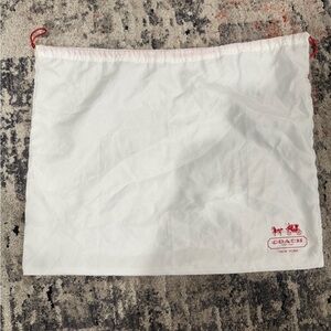 Coach White Dust Bag with Red Logo